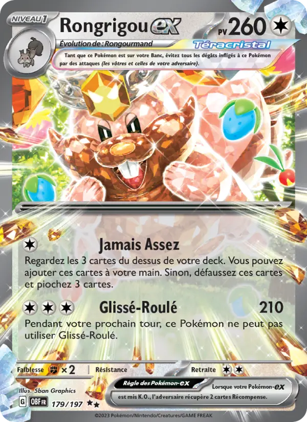 Carte Pokemon 179/197 Rongrigou-ex | LorenZone