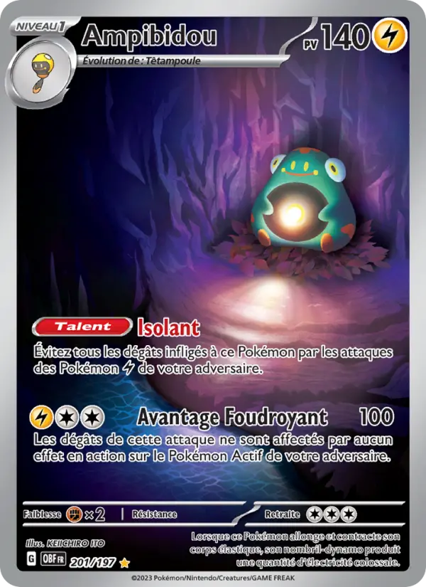 Carte Pokemon 201/197 Ampibidou Illustration Rare | LorenZone