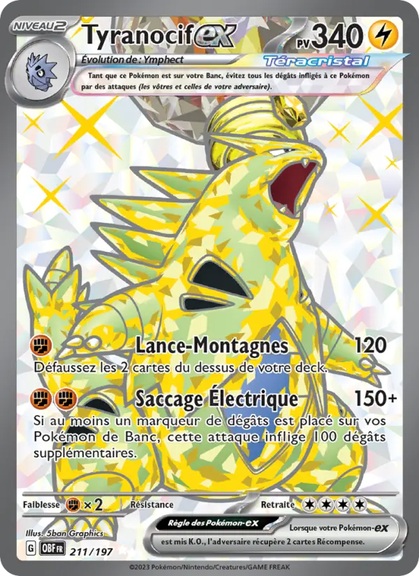 Carte Pokemon 211/197 Tyranocif-ex | LorenZone