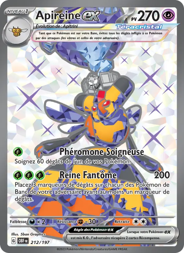 Carte Pokemon 212/197 Apireine-ex | LorenZone