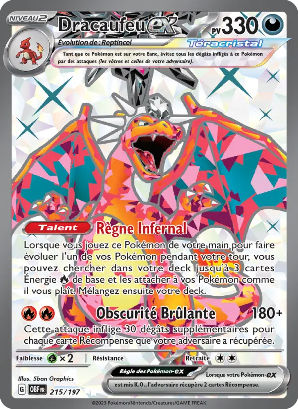 Carte Pokemon 215/197 Dracaufeu-ex | LorenZone