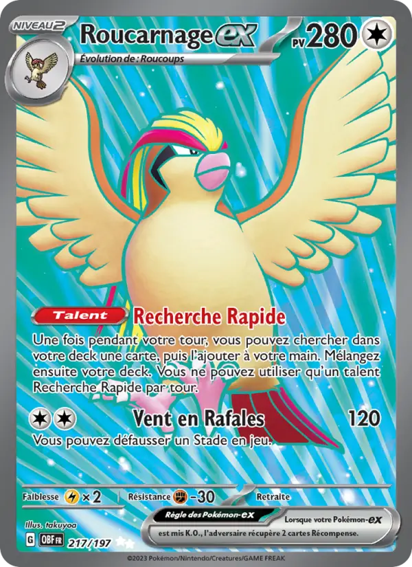 Carte Pokemon 217/197 Roucarnage-ex | LorenZone