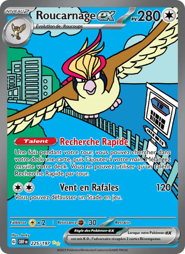 Carte Pokemon 225/197 Roucarnage-ex Illustration Spéciale Rare | LorenZone