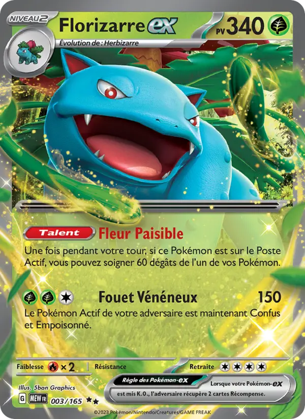 Carte Pokemon 003/165 Florizarre-ex | LorenZone
