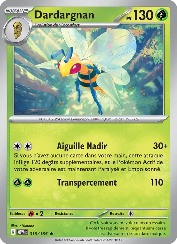 Carte Pokemon 015/165 Dardargnan Holo | LorenZone