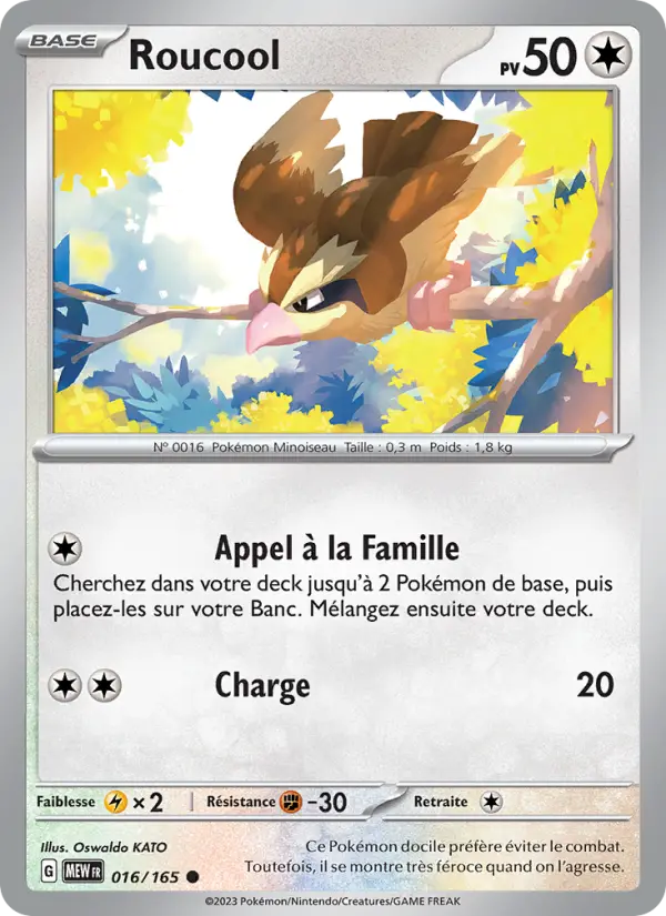 Carte Pokemon 016/165 Roucool | LorenZone