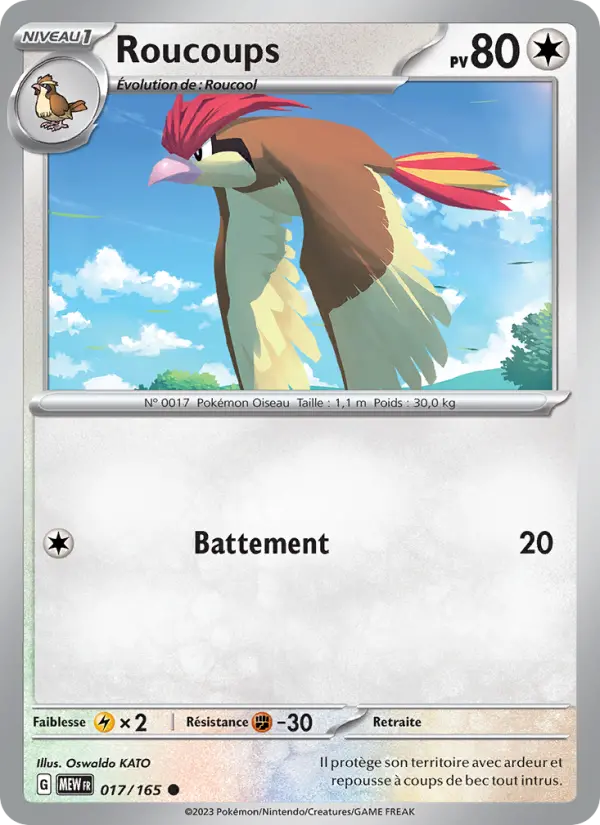 Carte Pokemon 017/165 Roucoups | LorenZone