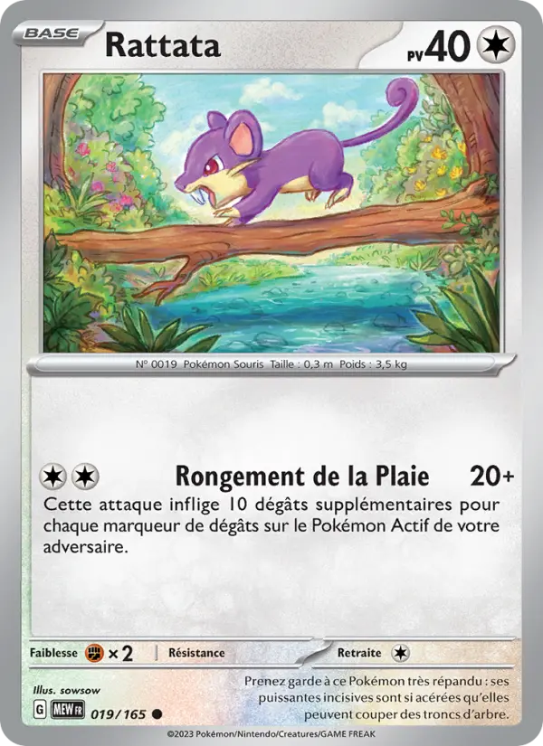 Carte Pokemon 019/165 Rattata | LorenZone