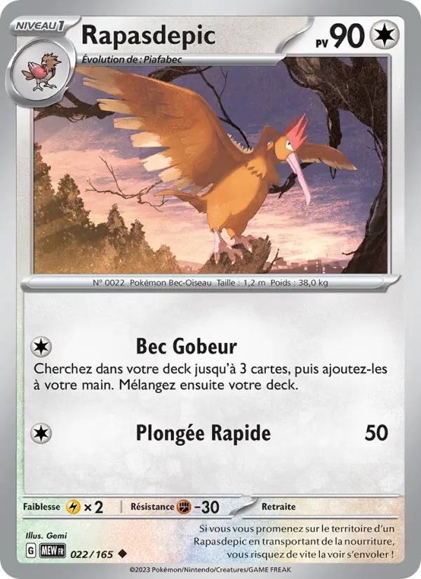Carte Pokemon 022/165 Rapasdepic | LorenZone