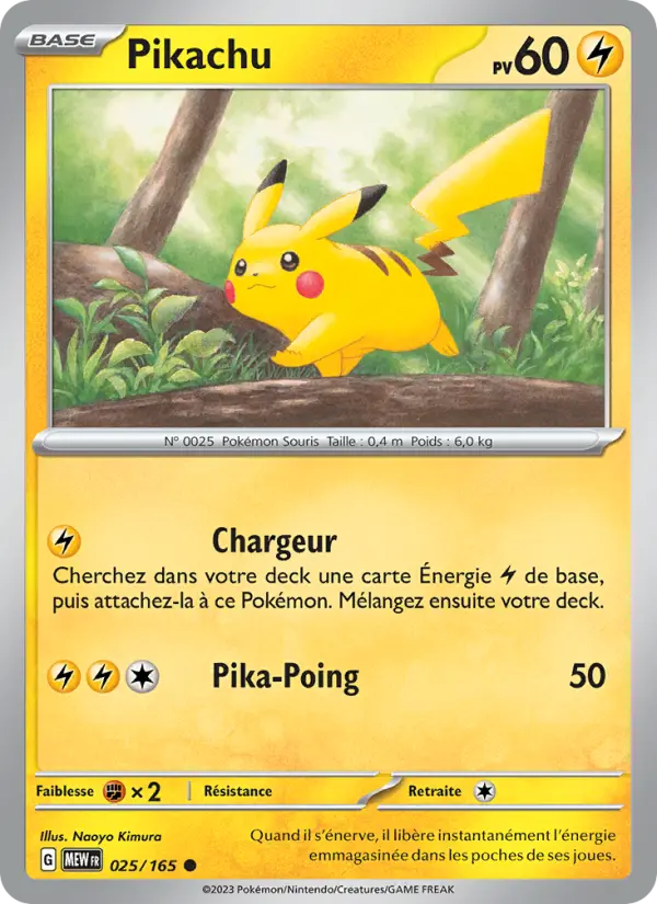 Carte Pokemon 025/165 Pikachu | LorenZone