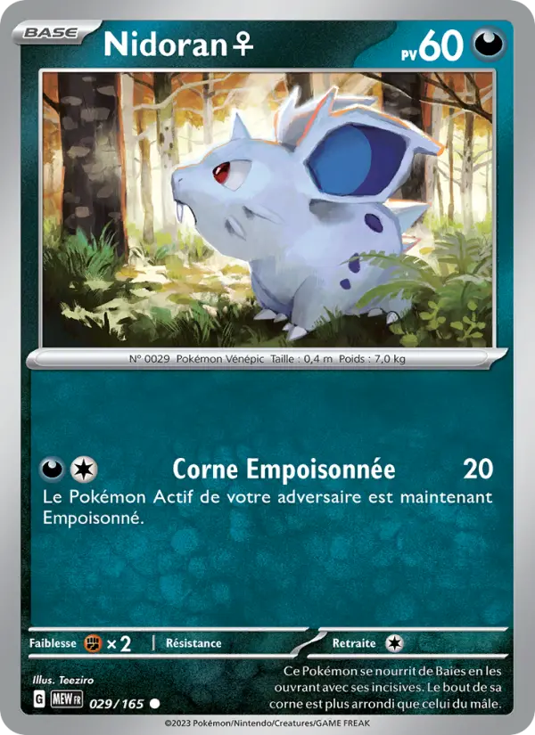 Carte Pokemon 029/165 Nidoran♀ | LorenZone