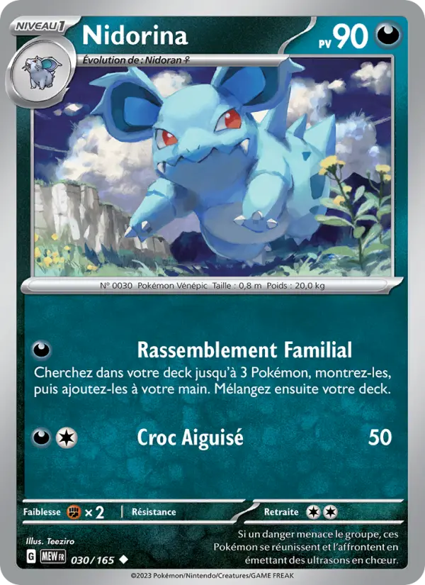 Carte Pokemon 030/165 Nidorina | LorenZone