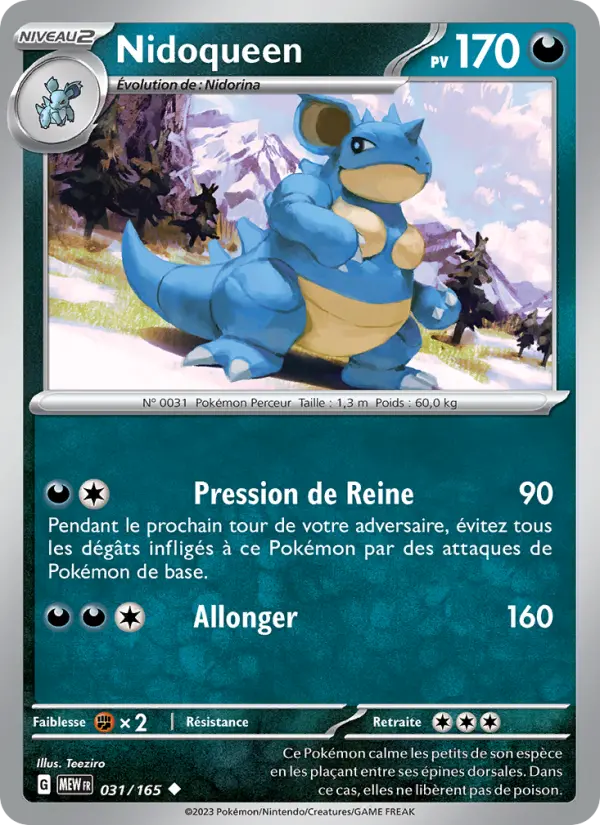 Carte Pokemon 031/165 Nidoqueen | LorenZone
