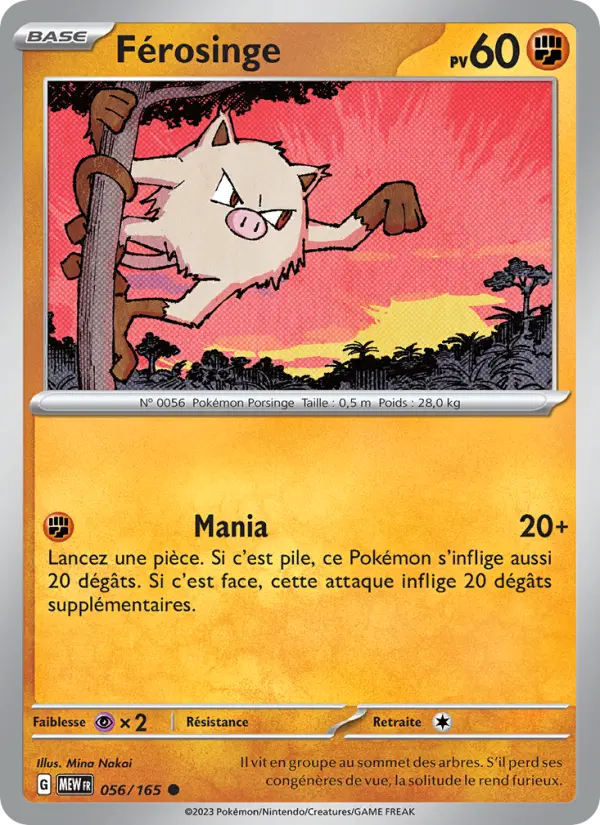 Carte Pokemon 056/165 Férosinge | LorenZone