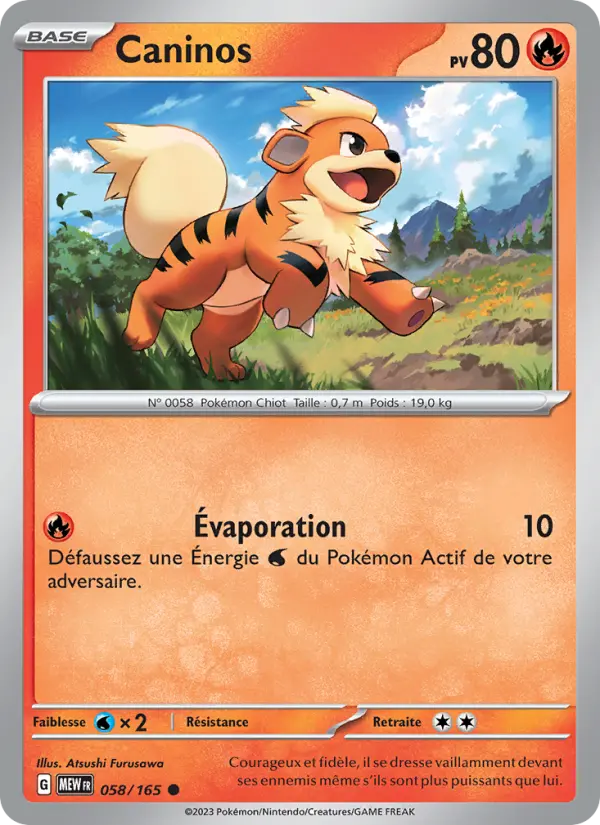 Carte Pokemon 058/165 Caninos | LorenZone