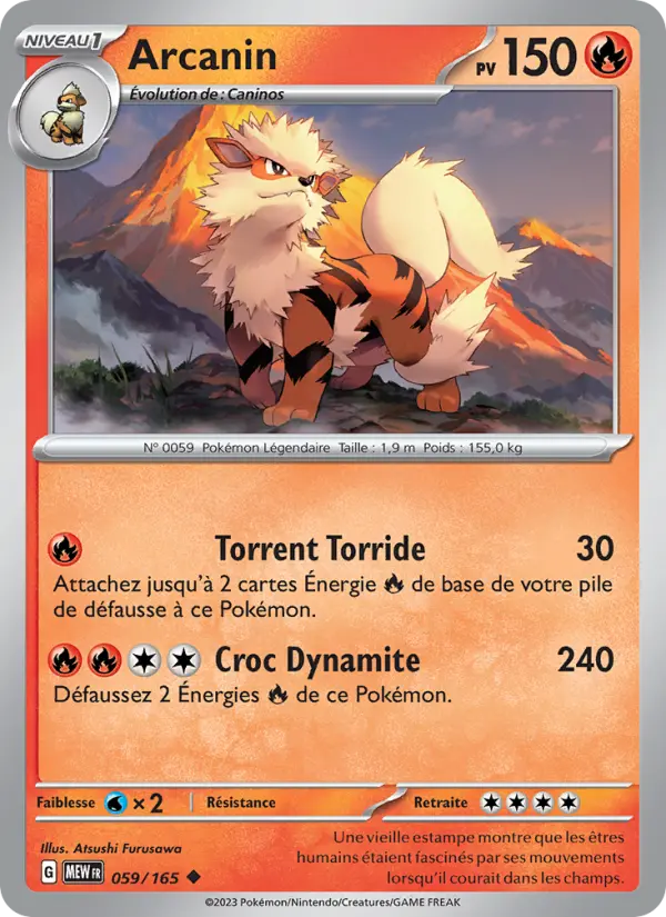 Carte Pokemon 059/165 Arcanin | LorenZone