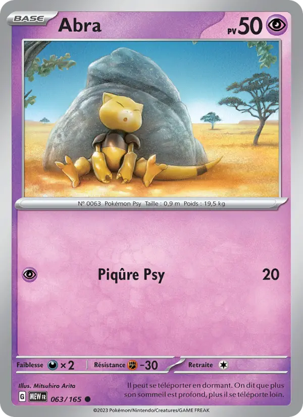 Carte Pokemon 063/165 Abra Holo | LorenZone