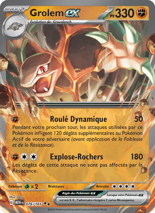 Carte Pokemon 076/165 Grolem-ex | LorenZone