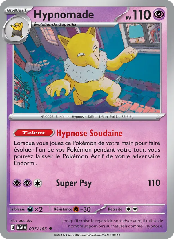 Carte Pokemon 097/165 Hypnomade | LorenZone