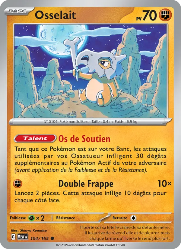 Carte Pokemon 104/165 Osselait | LorenZone