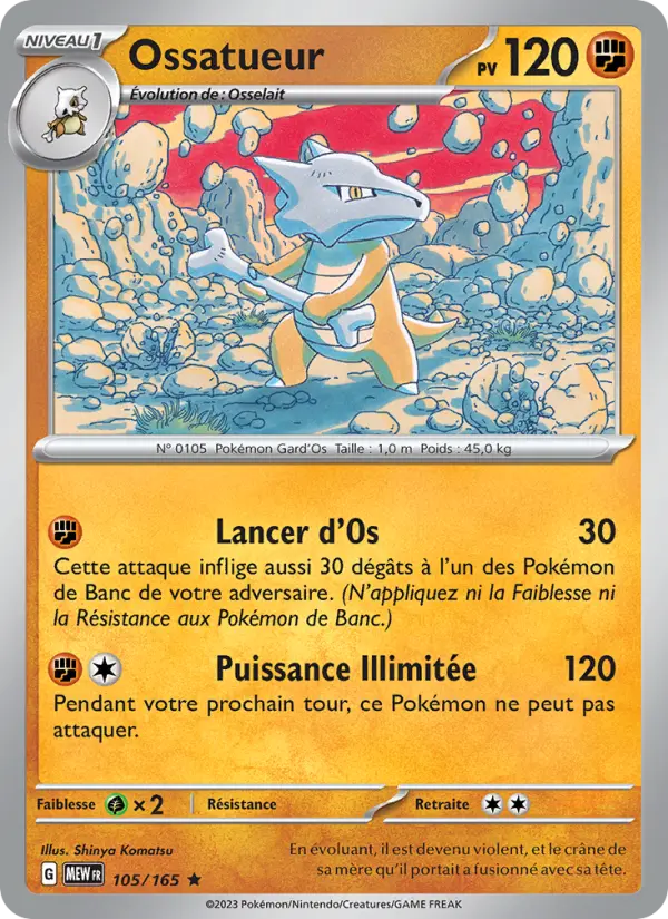 Carte Pokemon 105/165 Ossatueur Holo | LorenZone