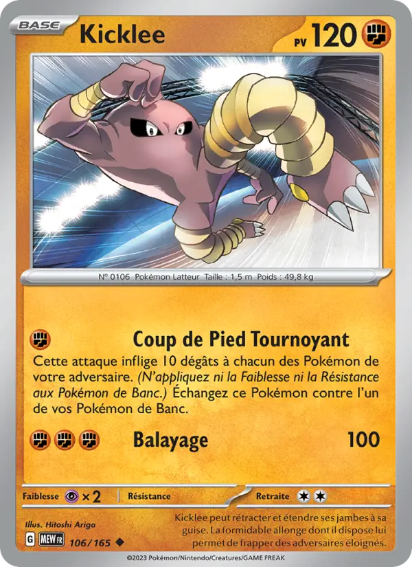 Carte Pokemon 106/165 Kicklee | LorenZone