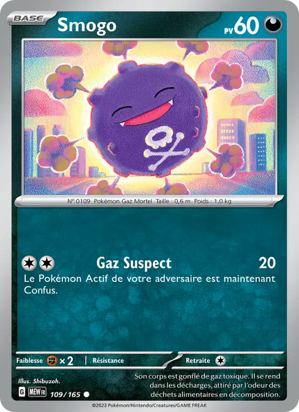Carte Pokemon 109/165 Smogo | LorenZone
