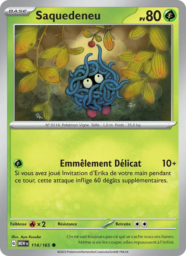 Carte Pokemon 114/165 Saquedeneu | LorenZone