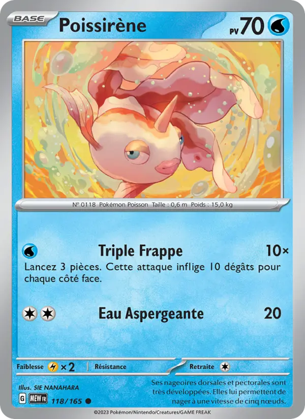 Carte Pokemon 118/165 Poissirène | LorenZone