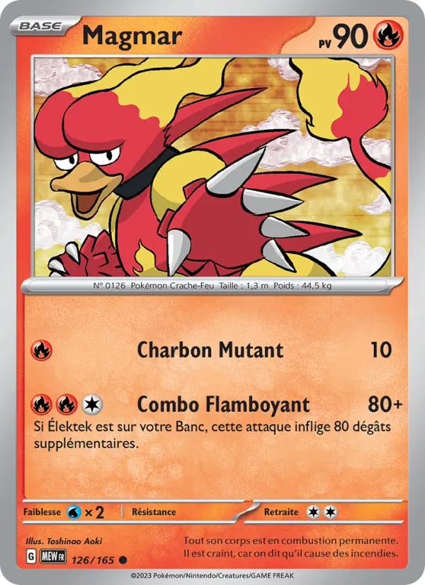 Carte Pokemon 126/165 Magmar | LorenZone
