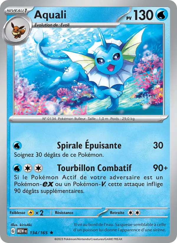 Carte Pokemon 134/165 Aquali Holo | LorenZone