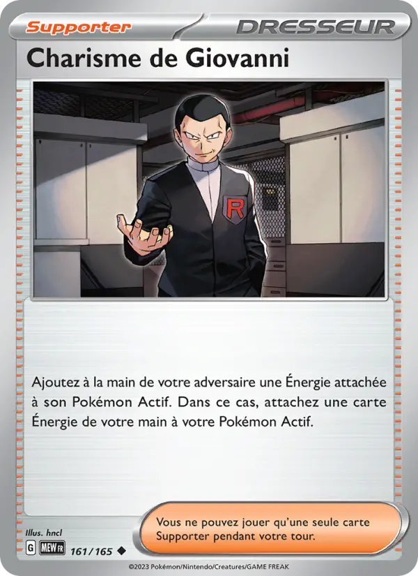Carte Pokemon 161/165 Charisme de Giovanni | LorenZone