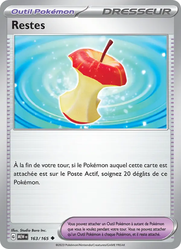 Carte Pokemon 163/165 Restes | LorenZone