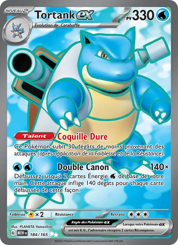 Carte Pokemon 184/165 Tortank-ex | LorenZone