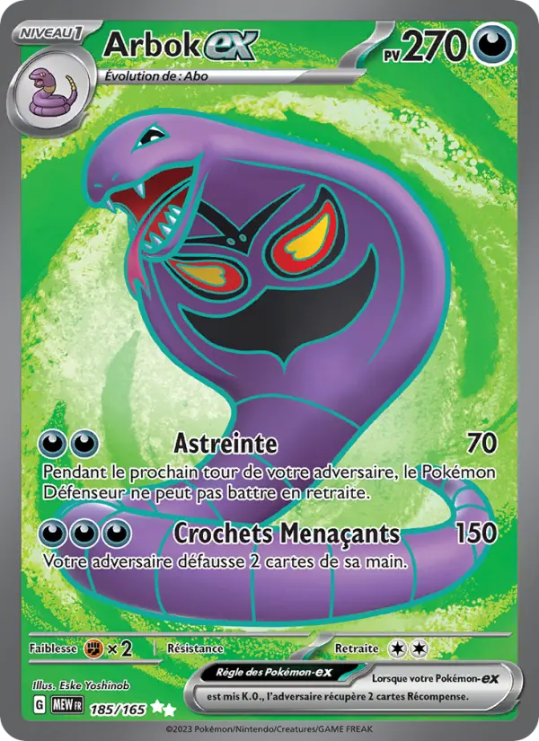 Carte Pokemon 185/165 Arbok-ex | LorenZone