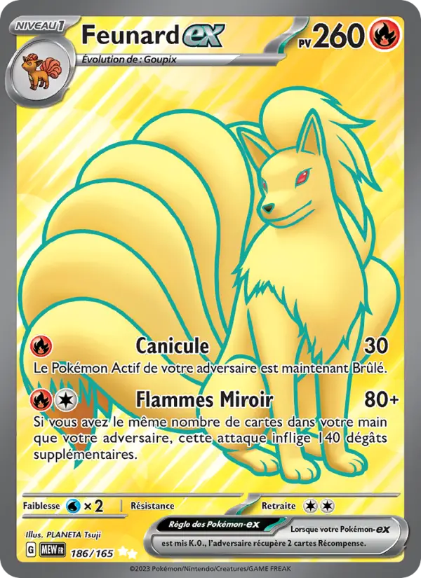 Carte Pokemon 186/165 Feunard-ex | LorenZone