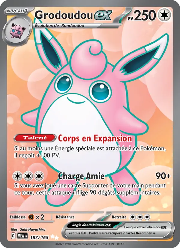 Carte Pokemon 187/165 Grodoudou-ex | LorenZone