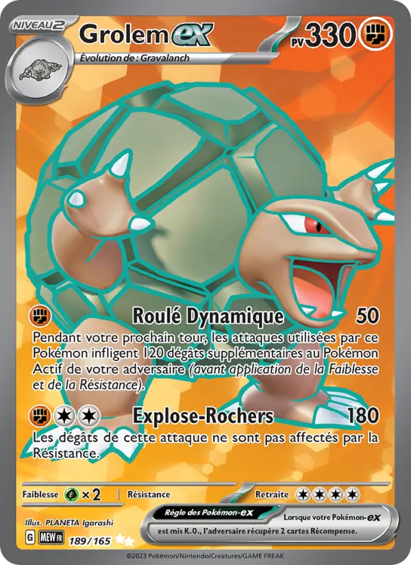 Carte Pokemon 189/165 Grolem-ex | LorenZone