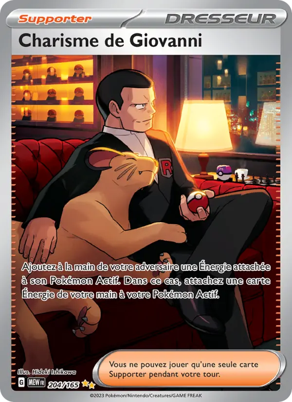 Carte Pokemon 204/165 Charisme de Giovanni Illustration Spéciale Rare | LorenZone