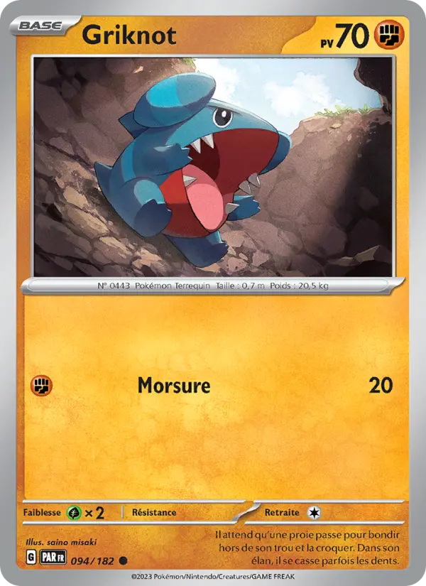 Carte Pokemon 094/182 Griknot | LorenZone
