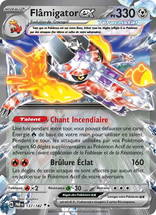 Carte Pokemon 137/182 Flâmigator-ex | LorenZone