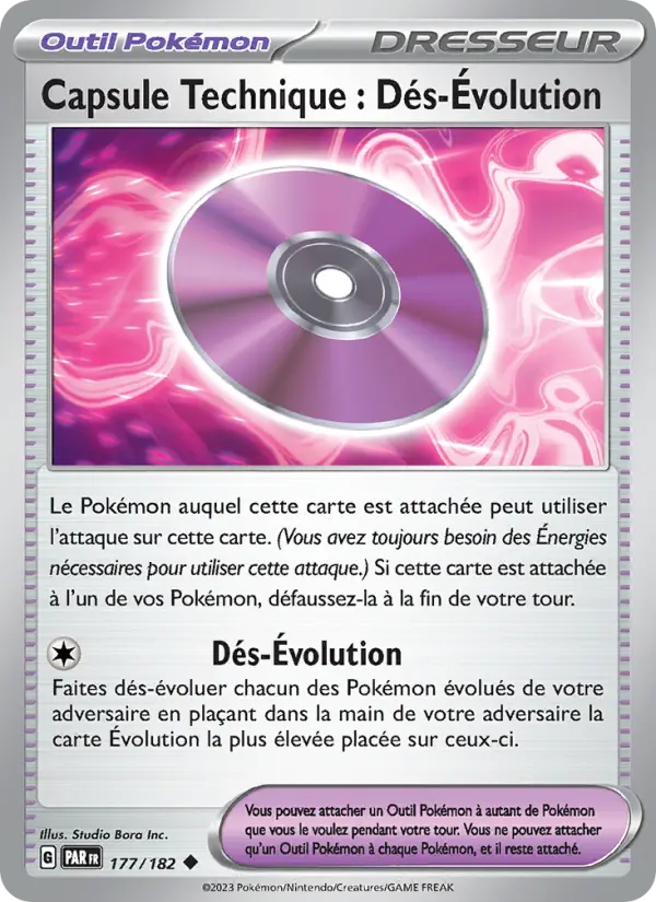Carte Pokemon 177/182 Capsule Technique : Dés-Évolution | LorenZone