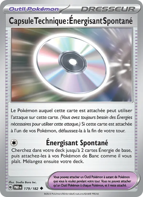 Carte Pokemon 179/182 Capsule Technique : Énergisant Spontané | LorenZone