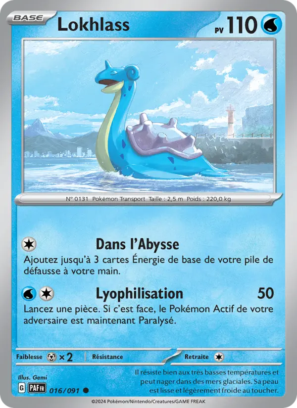 Carte Pokemon 016/091 Lokhlass | LorenZone
