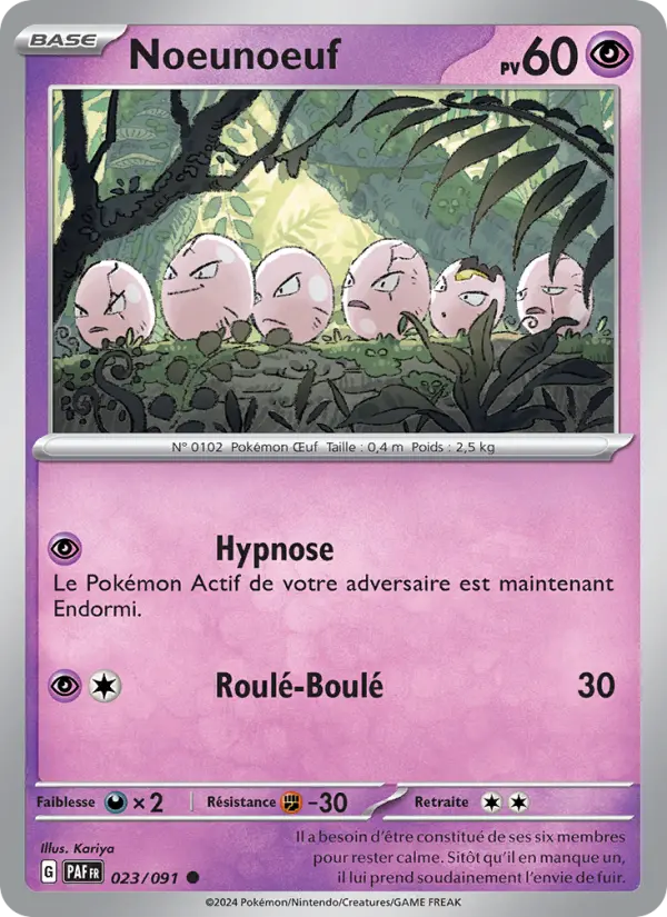 Carte Pokemon 023/091 Noeunoeuf | LorenZone