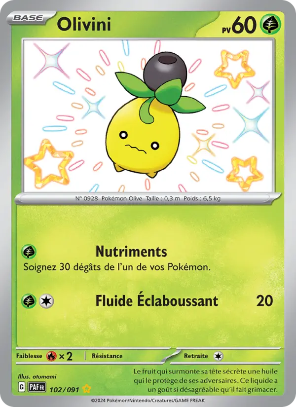 Carte Pokemon 102/091 Olivini | LorenZone