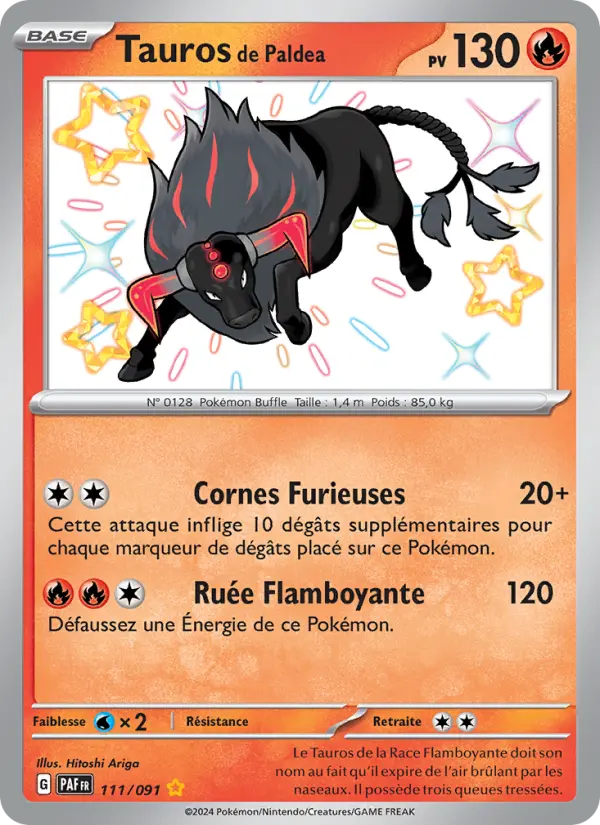 Carte Pokemon 111/091 Tauros de Paldea | LorenZone