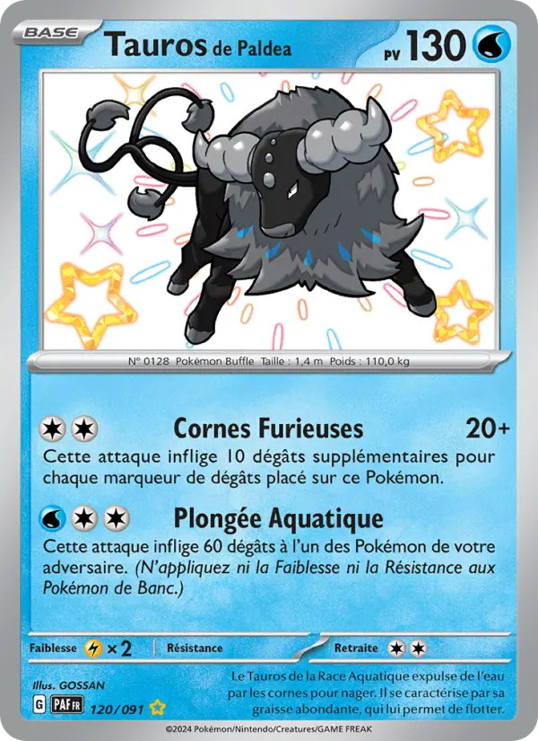 Carte Pokemon 120/091 Tauros de Paldea | LorenZone
