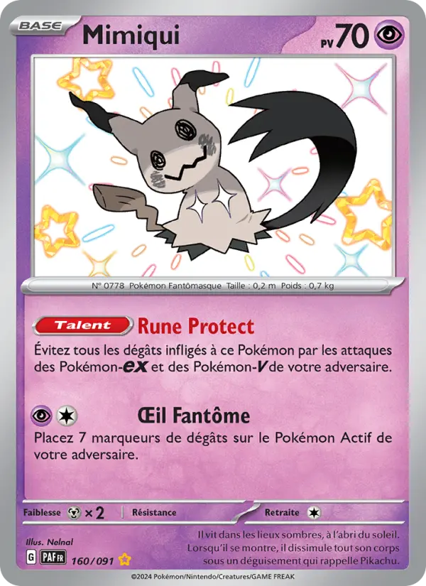 Carte Pokemon 160/091 Mimiqui | LorenZone