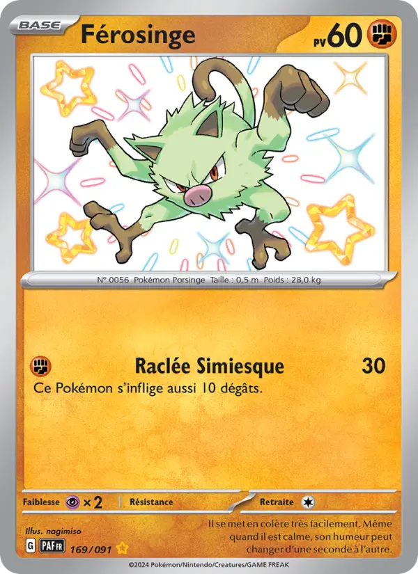 Carte Pokemon 169/091 Férosinge | LorenZone